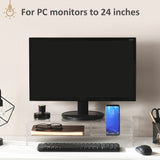 easycomfort easycomfort supporto monitor pc 24 max con 2 ripiani aperti in acrilico trasparente 50 8x19x12 cm