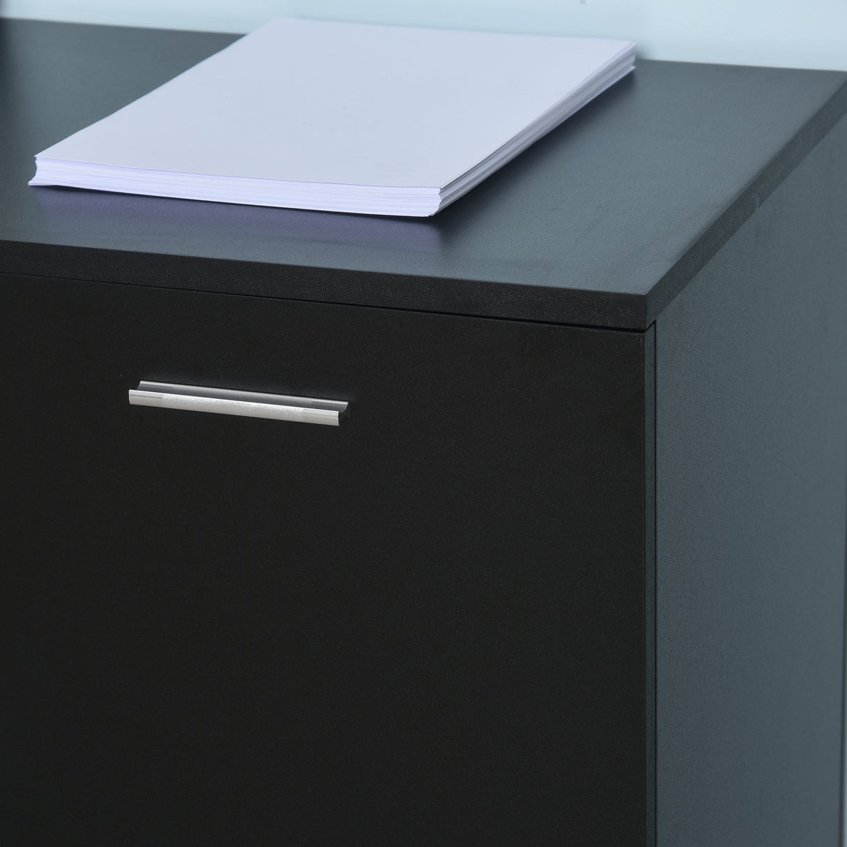 easycomfort easycomfort armadietto portastampante per lufficio con ruote a 360 in legno nero ean 8054111848787