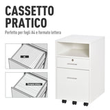 easycomfort easycomfort cassettiera da ufficio per scrivania portadocumenti e porta stampante 2 chiavi bianco