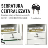 easycomfort easycomfort cassettiera da ufficio per scrivania portadocumenti e porta stampante 2 chiavi bianco