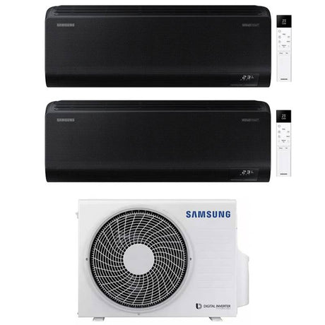 samsung condizionatore samsung dual split inverter serie windfree black 99 con aj040txj2kg r 32 wi fi integrato 90009000