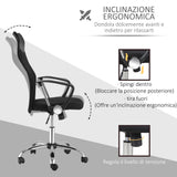 easycomfort easycomfort sedia ergonomica da ufficio girevole e dondolo con ruote altezza regolabile e schienale a rete nero