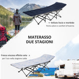 easycomfort easycomfort lettino pieghevole da campeggio per adulti con cuscino e borsa trasporto 188x64.5x53cm blu