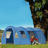 easycomfort easycomfort tenda da campeggio per 5 6 persone con 2 porte finestre e tasche portaoggetti 475x315x215 cm blu