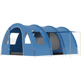 easycomfort easycomfort tenda da campeggio per 5 6 persone con 2 porte finestre e tasche portaoggetti 475x315x215 cm blu