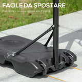 easycomfort easycomfort canestro basket con altezza regolabile 195 245cm base con ruote e tabellone blu