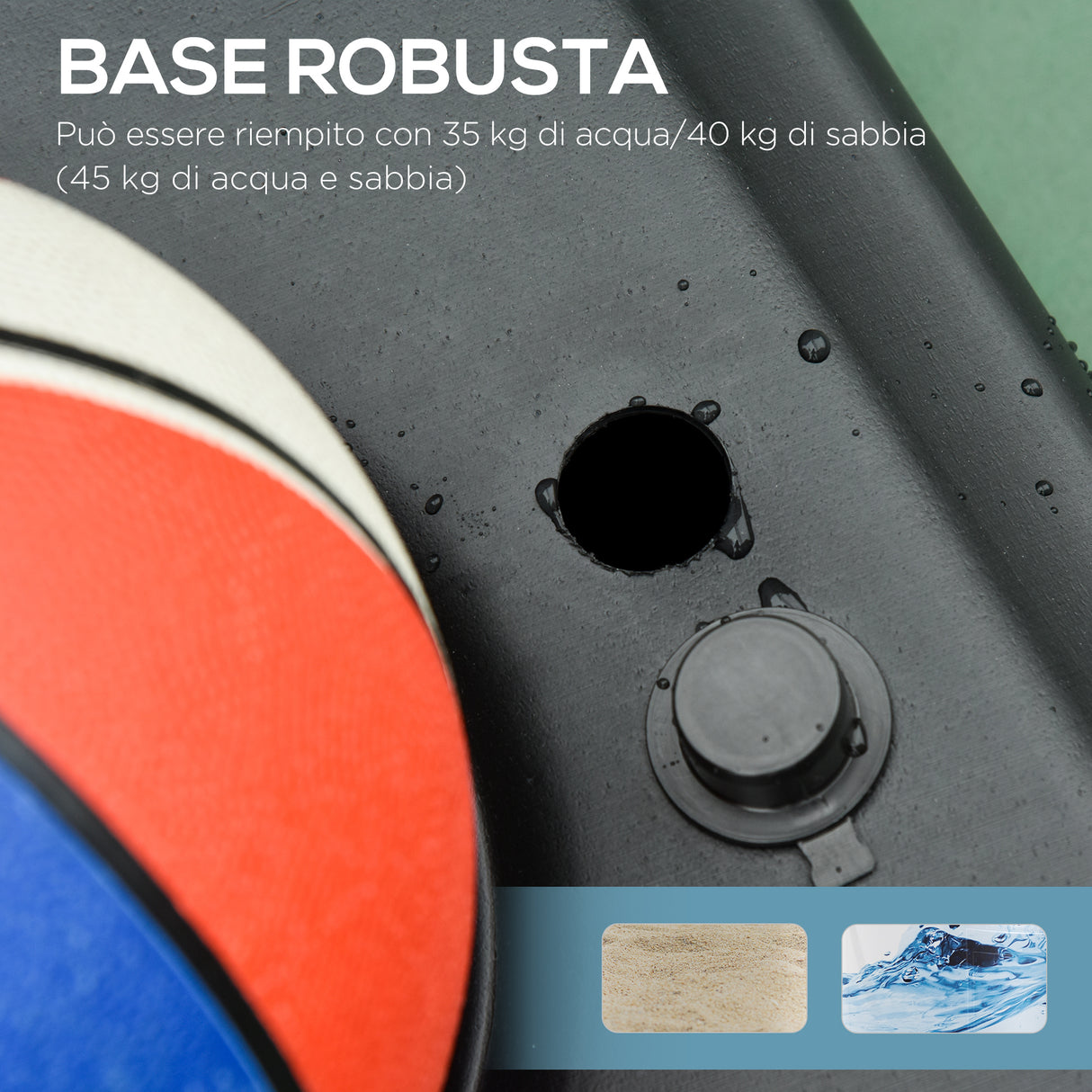 easycomfort easycomfort canestro basket con altezza regolabile 195 245cm base con ruote e tabellone blu