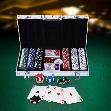 easycomfort easycomfort valigetta poker professionale in alluminio set con 300 fiches e 2 mazzi per texas holdem e blackjack
