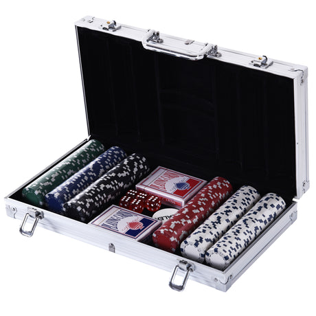 easycomfort easycomfort valigetta poker professionale in alluminio set con 300 fiches e 2 mazzi per texas holdem e blackjack