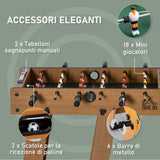 easycomfort easycomfort calcio balilla pieghevole in legno con 6 aste 18 giocatori e segnapunti 69x37x70cm