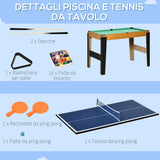 easycomfort easycomfort tavolo multigioco 4 in 1 con calcio balilla biliardo ping pong e hockey da tavolo 107x61x84 5cm