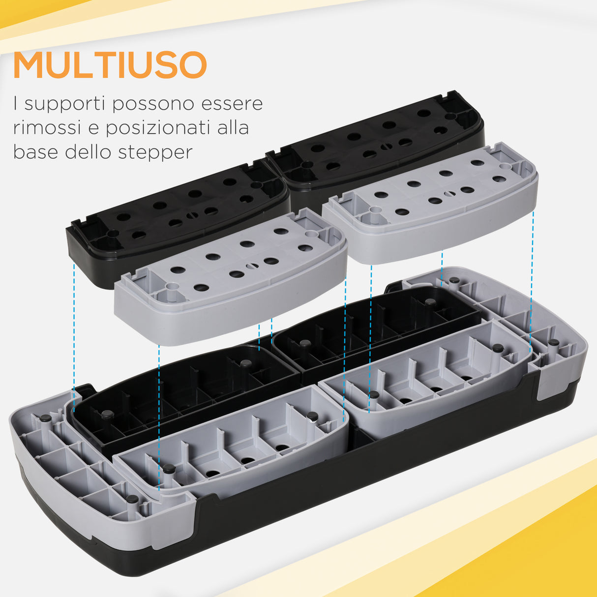 easycomfort easycomfort stepper da aerobica regolabile in altezza 10 15 20 cm antiscivolo nero e grigio