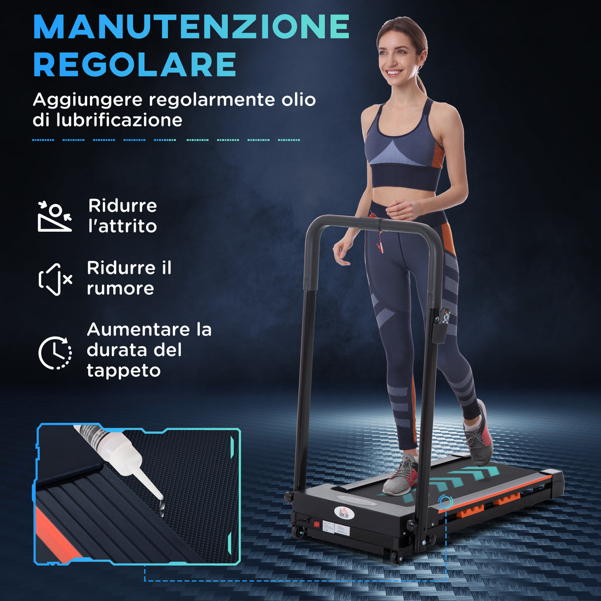 easycomfort easycomfort tapis roulant elettrico pieghevole salvaspazio con telecomando e chiave di sicurezza 1 6 kmh potenza 0.5hp 105x56x108.5cm ean 8054144138893
