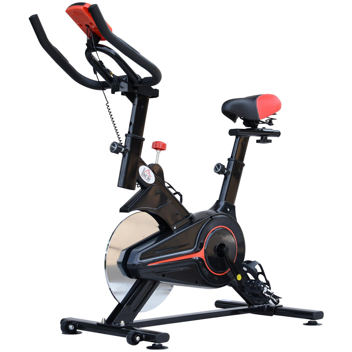 easycomfort easycomfort cyclette per allenamento aerobico con display lcd resistenza regolabile voltano 6 kg nero e rosso ean 8054144138374