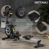 easycomfort easycomfort vogatore magnetico pieghevole per allenamento a casa volano regolabile su 8 livelli e monitor lcd 185x58x57cm nero