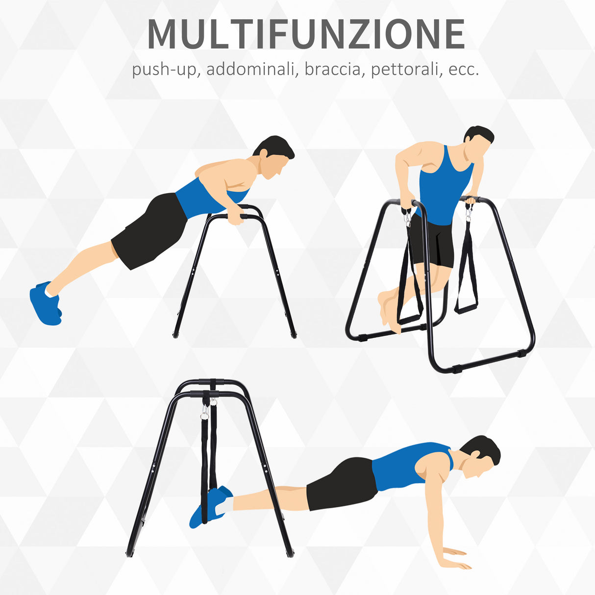 easycomfort easycomfort dip station parallele con passanti e maniglie imbottite in acciaio ean 8054111841542