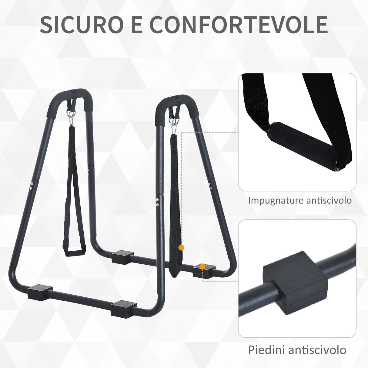 easycomfort easycomfort dip station parallele con passanti e maniglie imbottite in acciaio ean 8054111841542