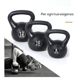 easycomfort easycomfort kettlebell 12 kg per allenamento cross training nero ean 8054111840026