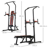 easycomfort easycomfort stazione di allenamento pieghevole multifunzionale in acciaio rosso e nero ean 8054111849555