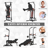 easycomfort easycomfort stazione di allenamento pieghevole multifunzionale in acciaio rosso e nero ean 8054111849555