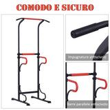 easycomfort easycomfort barra per trazioni power tower stazione fitness multifunzione regolabile 171 219cm nero rosso ean 8054144132037