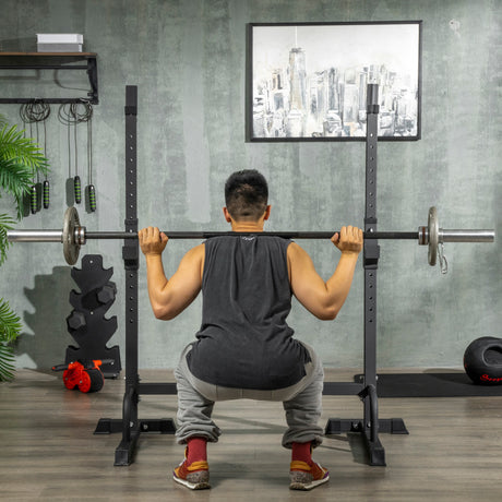 easycomfort easycomfort porta bilanciere regolabile con supporti per dip station e push up 111 151x69x120 150 cm nero