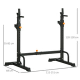 easycomfort easycomfort porta bilanciere regolabile con supporti per dip station e push up 111 151x69x120 150 cm nero