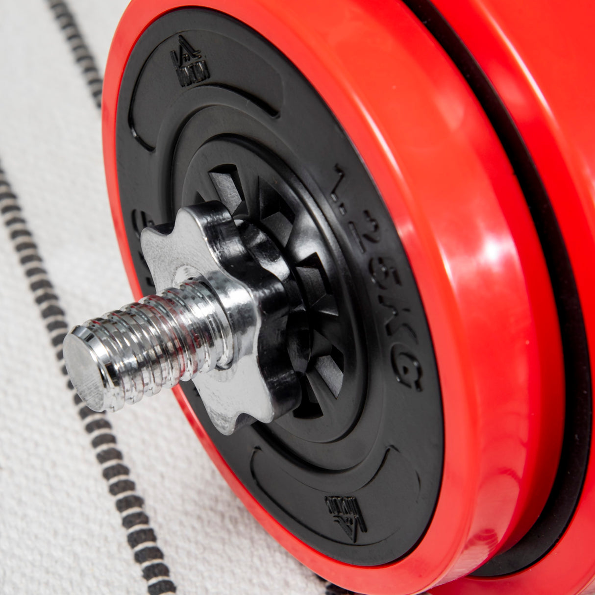 easycomfort easycomfort set bilanciere e dischi 65kg totali per workout in casa in metallo sabbia di ferro e gomma rosso