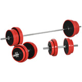 easycomfort easycomfort set bilanciere e dischi 65kg totali per workout in casa in metallo sabbia di ferro e gomma rosso