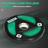 easycomfort easycomfort set di 2 dischi pesi da 10kg in acciaio con rivestimento in gomma per bilanciere