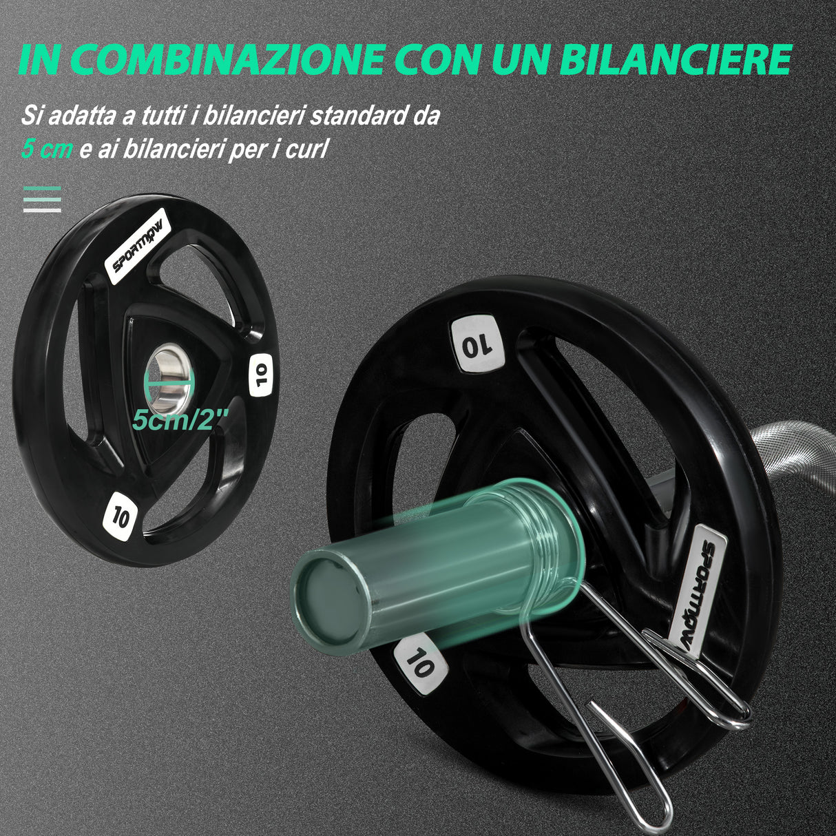 easycomfort easycomfort set di 2 dischi pesi da 10kg in acciaio con rivestimento in gomma per bilanciere