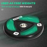 easycomfort easycomfort set di 2 dischi pesi da 15kg in acciaio con rivestimento in gomma per bilanciere