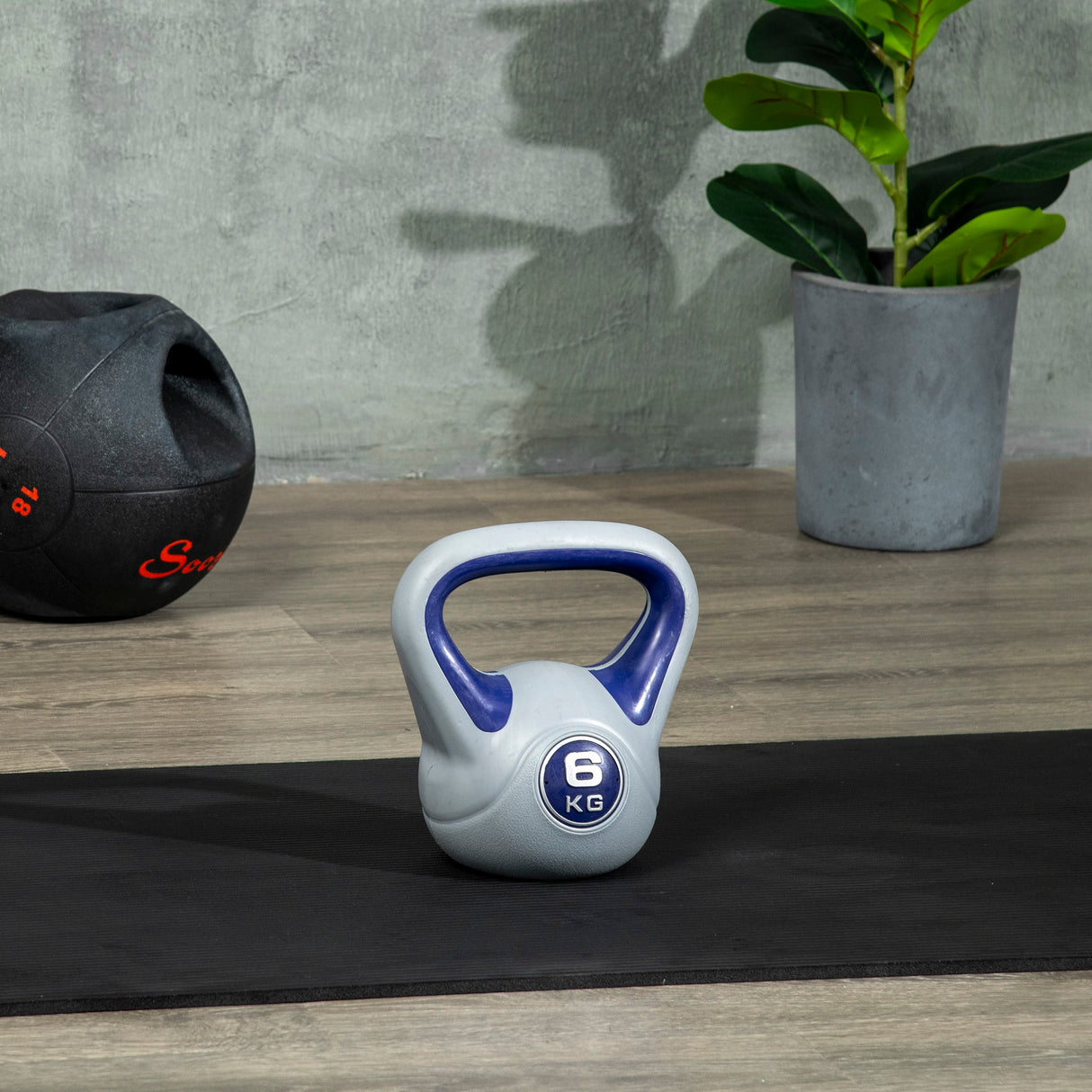 easycomfort easycomfort kettlebell 6kg con rivestimento morbido e base piatta in pu e sabbia 20x13x22cm viola