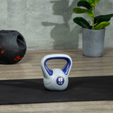 easycomfort easycomfort kettlebell 6kg con rivestimento morbido e base piatta in pu e sabbia 20x13x22cm viola