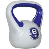 easycomfort easycomfort kettlebell 6kg con rivestimento morbido e base piatta in pu e sabbia 20x13x22cm viola