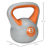 easycomfort easycomfort kettlebell 8kg in pu e sabbia con base piatta e impugnatura per stacchi squat e sollevamenti 20x14x24 cm arancione