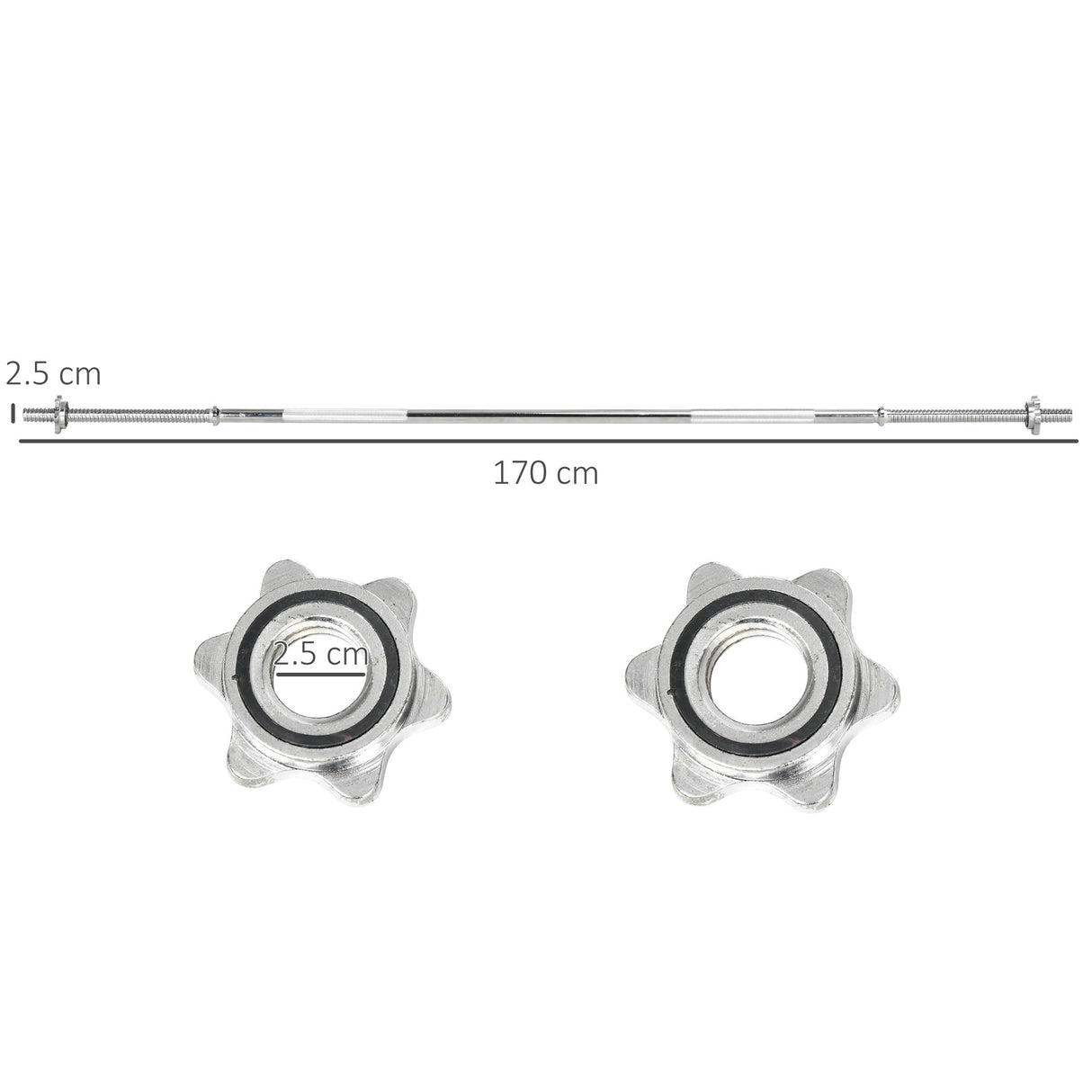 easycomfort easycomfort bilanciere da squat stacchi da terra e sollevamenti per pesi da 2 5 cm da 100kg mx in acciaio 2 5x170 cm argento