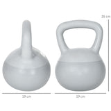 easycomfort easycomfort kettlebell 4kg in pvc e sabbia metallica per allenamento spalle e bicipiti 19x19x26 cm grigio
