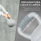 easycomfort easycomfort kettlebell 8kg in pvc e sabbia metallica per allenamento spalle e bicipiti 22x22x29 cm grigio