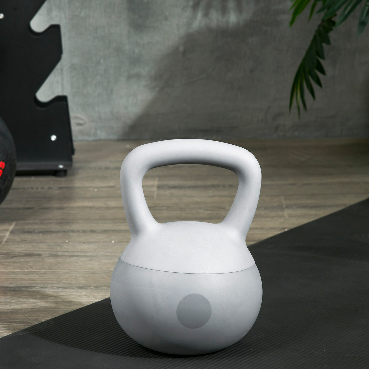 easycomfort easycomfort kettlebell 8kg in pvc e sabbia metallica per allenamento spalle e bicipiti 22x22x29 cm grigio