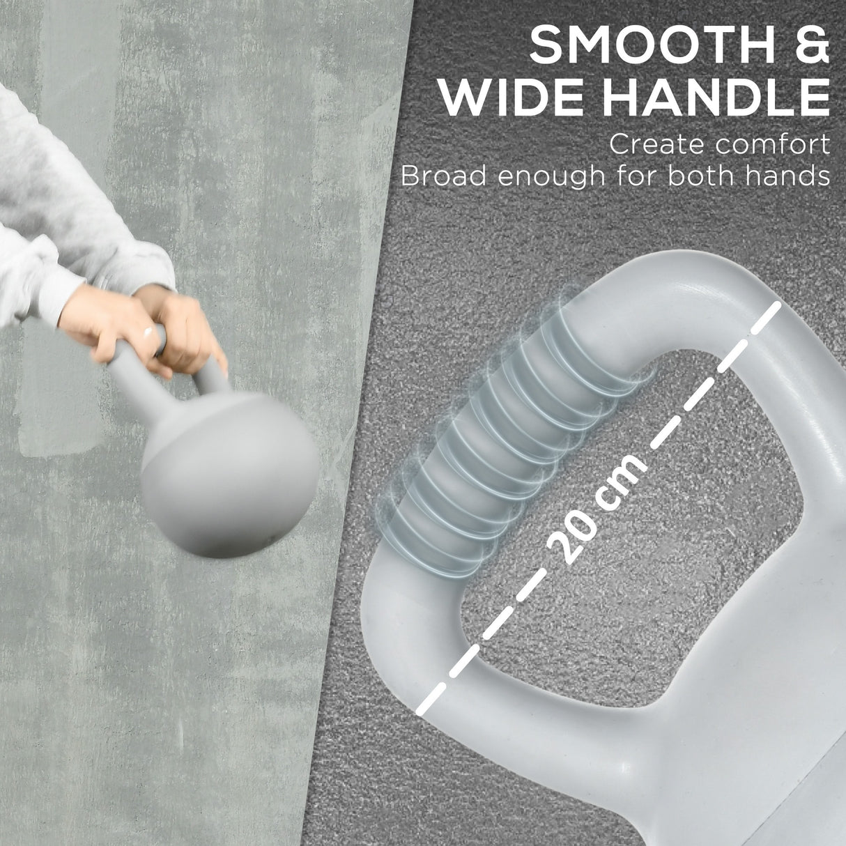easycomfort easycomfort kettlebell 10kg in pvc e sabbia metallica per allenamento spalle e bicipiti 22x22x29 cm grigio