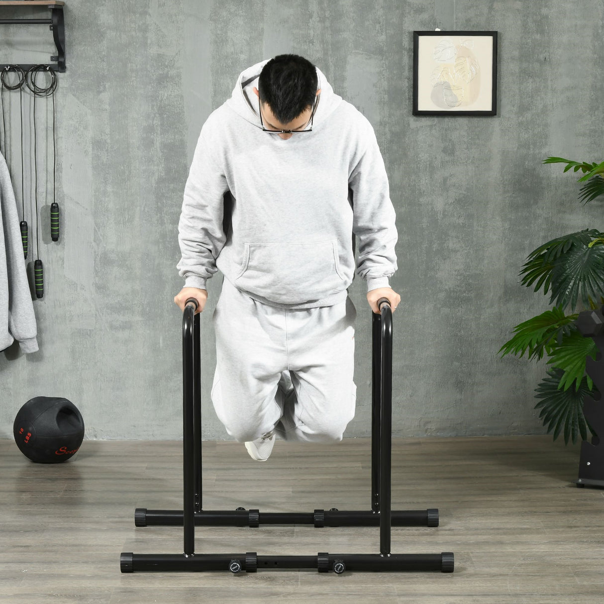 easycomfort easycomfort barra per dip in acciaio ad altezza regolabile con 6 lunghezze regolabili 90 102x65x80 90 cm nera