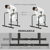 easycomfort easycomfort barra per dip in acciaio ad altezza regolabile con 6 lunghezze regolabili 90 102x65x80 90 cm nera