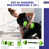 easycomfort easycomfort pesi da palestra set 4 in 1 da 40kg totali utilizzabile come kettlebell manubri e bilancieri