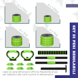 easycomfort easycomfort pesi da palestra set 4 in 1 da 40kg totali utilizzabile come kettlebell manubri e bilancieri