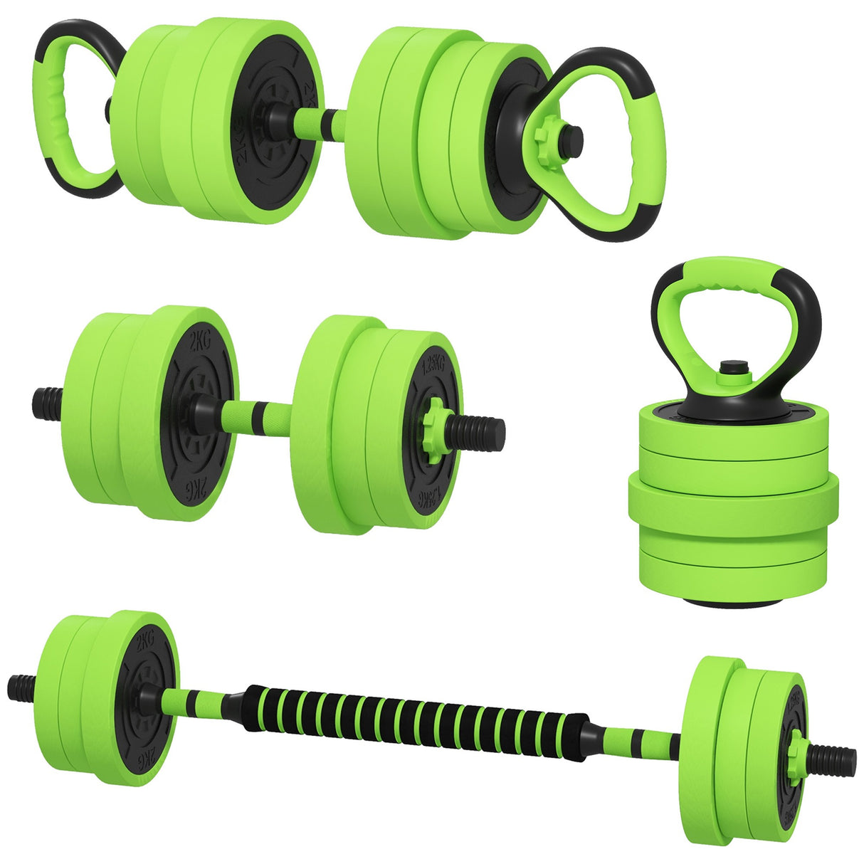 easycomfort easycomfort pesi da palestra set 4 in 1 da 40kg totali utilizzabile come kettlebell manubri e bilancieri