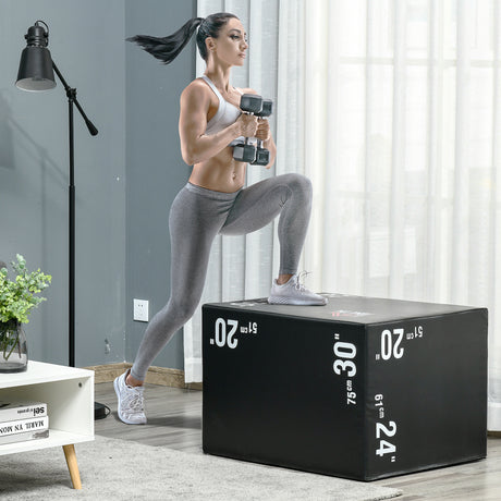 easycomfort easycomfort plyo box 3 in1 a 3 altezze jumping box pliometrico capacita 120kg 75x51x61cm nero