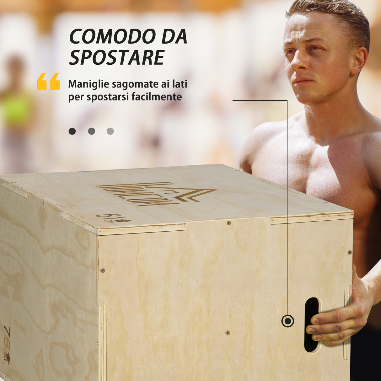 easycomfort easycomfort plyo box in legno a 3 altezze jumping box pliometrico capacita 120kg 61x51x76cm