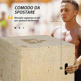 easycomfort easycomfort plyo box in legno a 3 altezze jumping box pliometrico capacita 120kg 61x51x76cm
