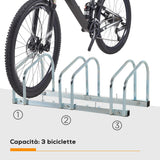 easycomfort easycomfort rastrelliera portabiciclette parcheggio per 3 biciclette in acciaio 76x33x27 cm argento